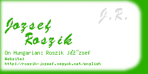 jozsef roszik business card